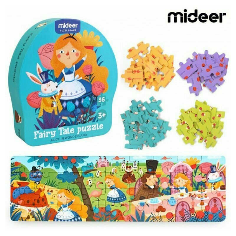 Mideer - puzzle poveste â alice in tara minunilor, 36 piese md3058