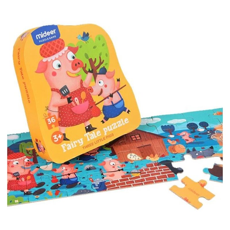 Mideer - puzzle poveste â cei trei purcelusi, 36 piese md3060