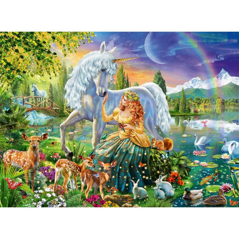 Ravensburger - Puzzle Printesa Si Unicorn, 200 Piese Starline