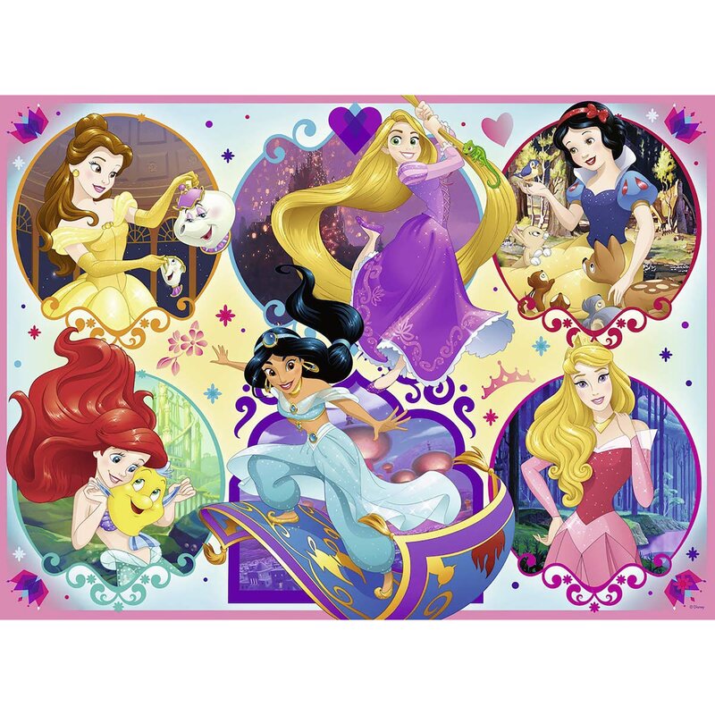 Ravensburger - puzzle personaje printesele disney puzzle copii, piese 100