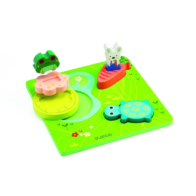 Djeco - puzzle relief 1,2,3 froggy
