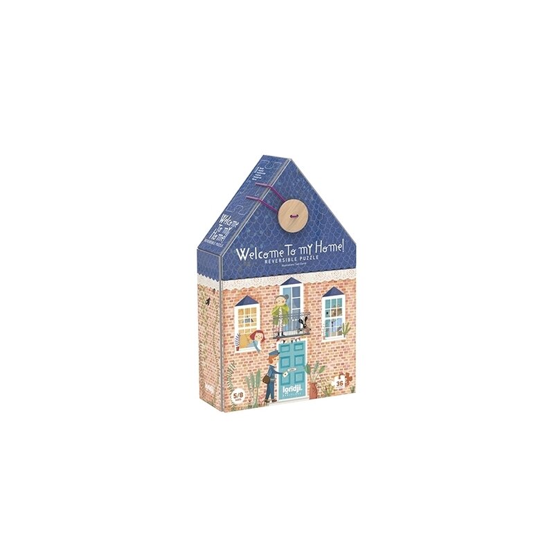 Londji - puzzle educativ bun venit acasa , puzzle copii , reversibil, piese 36