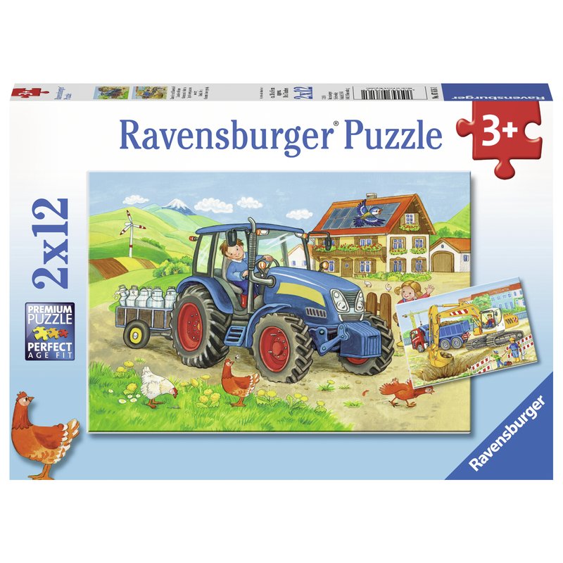Ravensburger - puzzle santier, 2x12 piese