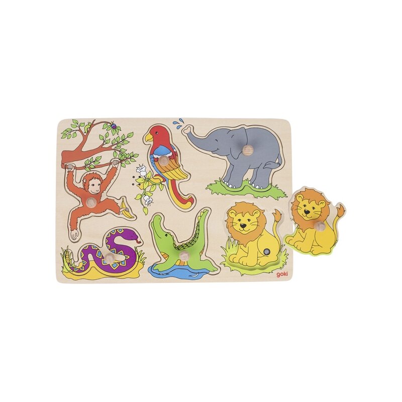 Goki - puzzle sonor animale gradina zoologica cu sunete electronice puzzle copii, piese8