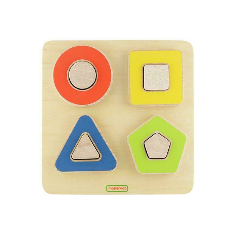 Masterkidz - puzzle sortator de forme geometrice pline si contur, +2 ani,