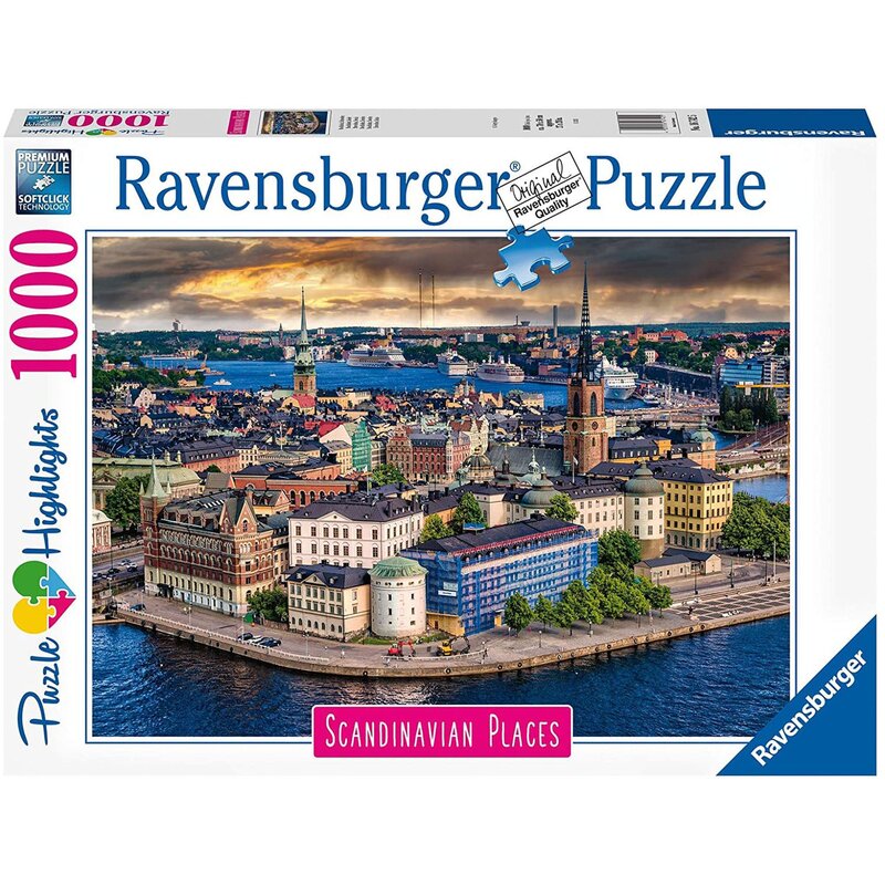 Ravensburger - puzzle orase stockholm suedia , puzzle copii, piese 1000