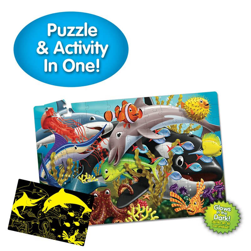 The learning journey - puzzle animale viata marina straluceste in intuneric puzzle copii, piese 100