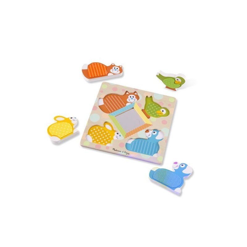 Melissa & doug - puzzle tactil cu oglinda pets