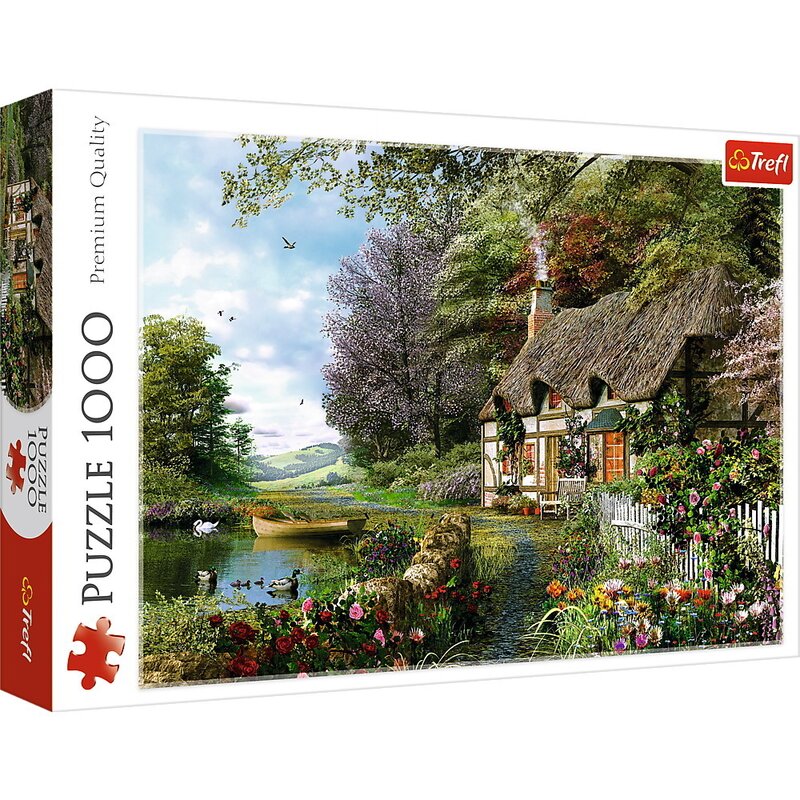Trefl - puzzle peisaje casuta de pe lac , puzzle copii, piese 1000