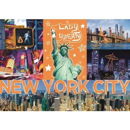Trefl - Puzzle orase New York Neon , Puzzle Copii, piese 1000