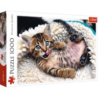 Trefl - Puzzle animale Pisicuta vesela , Puzzle Copii, piese 1000