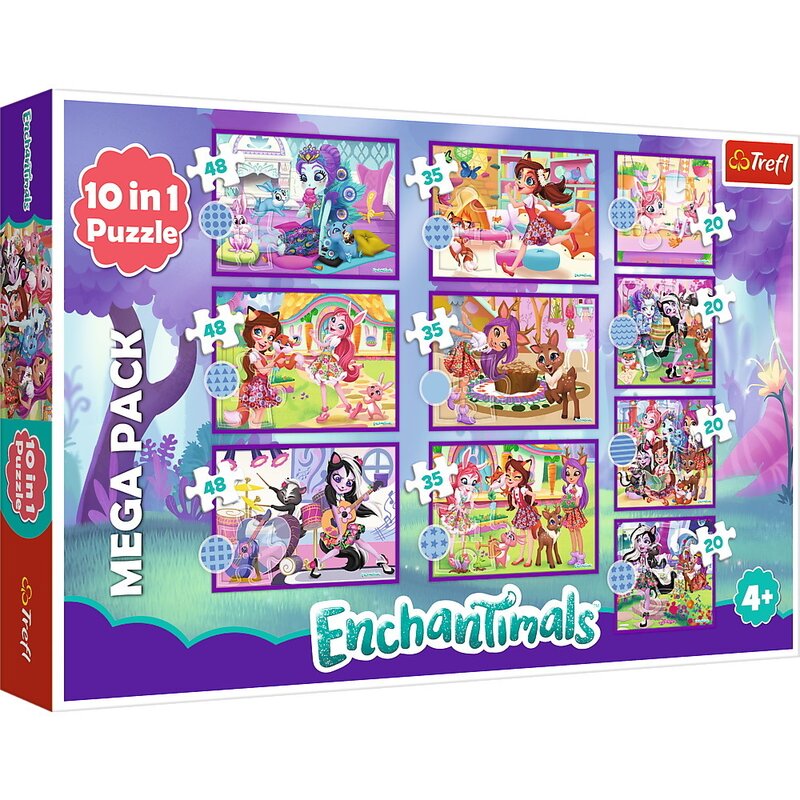 Trefl - puzzle 10in1 enchantimals - fetele uimitoare