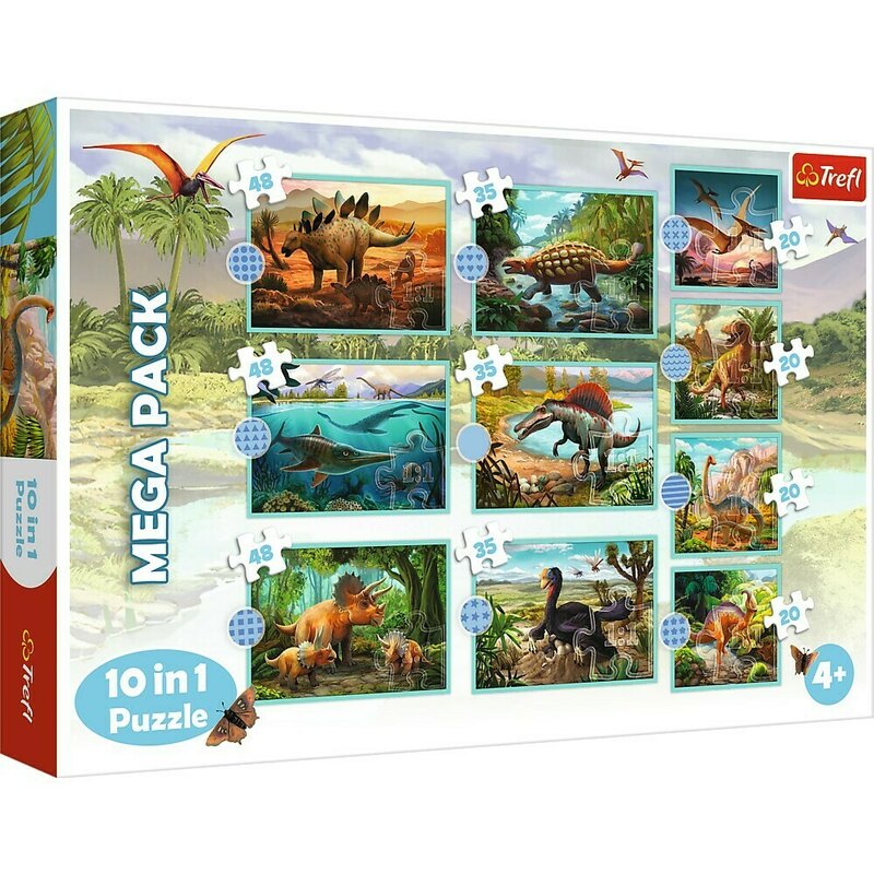 Trefl - puzzle 10in1 lumea dinozaurilor