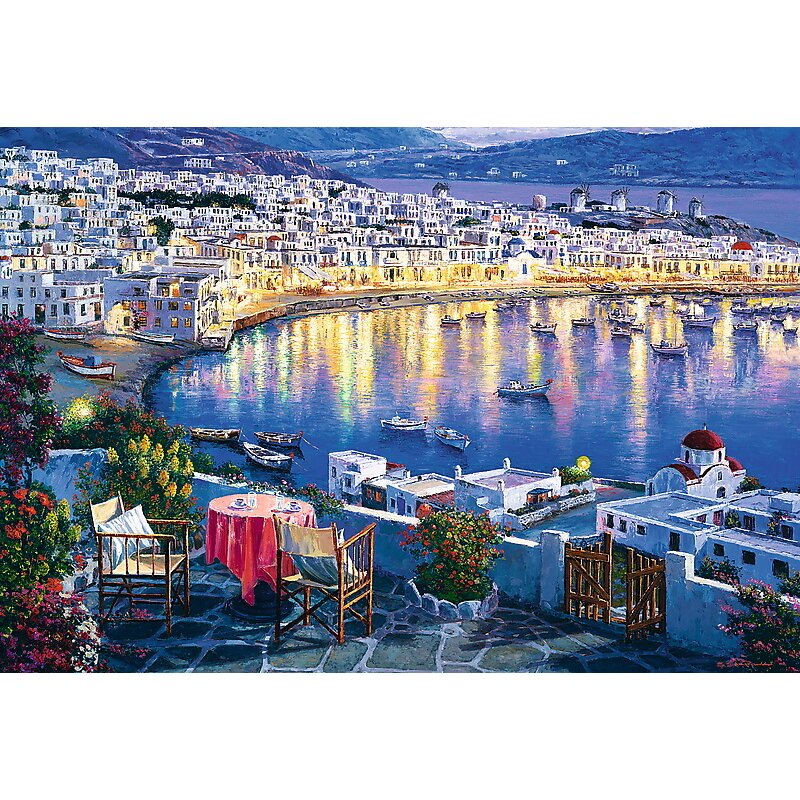 Trefl - puzzle peisaje apus in myconos , puzzle adulti, piese 1500, multicolor