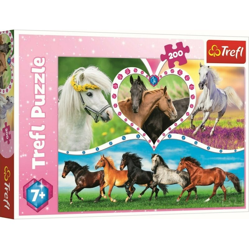 Trefl - Puzzle animale Frumosii cai , Puzzle Copii, piese 200