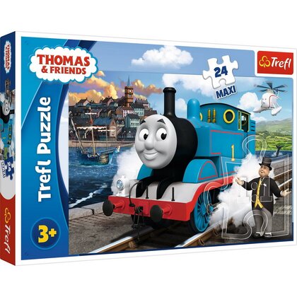 Trefl - Puzzle personaje Happy Thomas day , Puzzle Copii , Maxi, piese 24