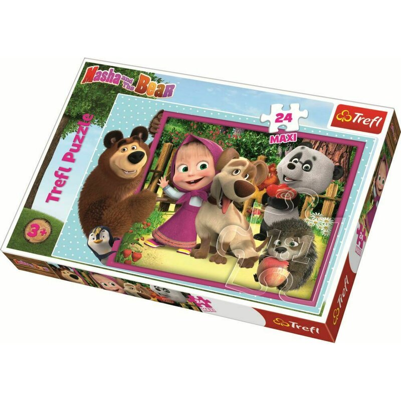 Trefl - puzzle personaje masha si ursul , puzzle copii , maxi, piese 24