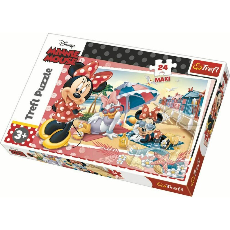 Trefl - puzzle personaje minnie in vacanta , puzzle copii , maxi, piese 24, multicolor