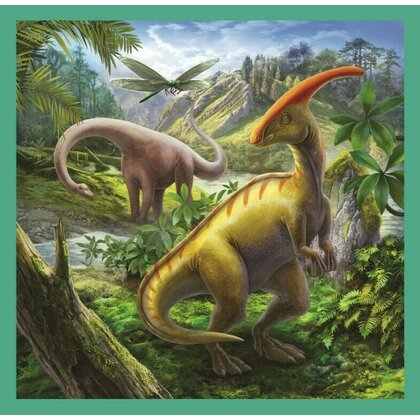 Trefl - Puzzle animale Lumea extraordinara a dinozaurilor , Puzzle Copii , 3 in 1, piese 103