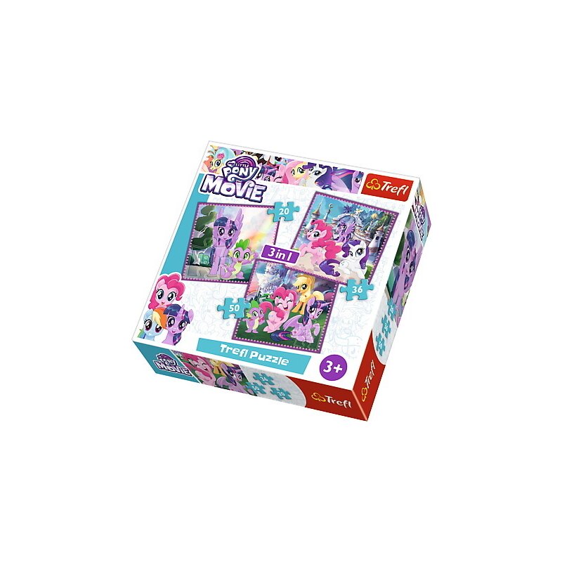 Trefl - puzzle personaje magia prieteniei , puzzle copii , 3 in 1, piese 103