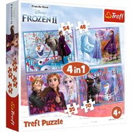 Trefl - Puzzle personaje Frozen 2 Calatorie catre necunoscut , Puzzle Copii ,  4 in 1, piese 207, Multicolor