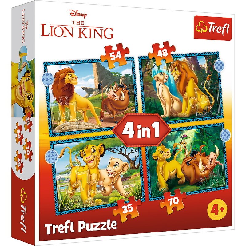 Trefl - puzzle trefl 4in1 lion king - aventurile lui simba