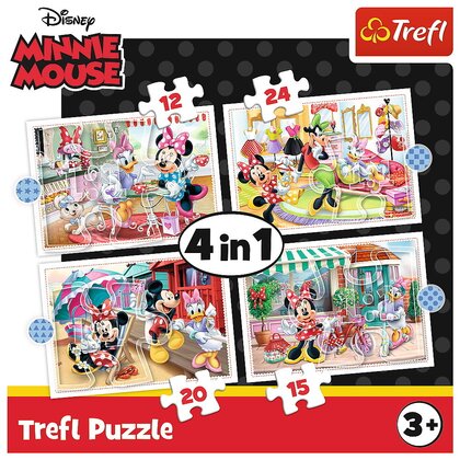 Trefl - Puzzle personaje Minnie Mouse si prietenii ei , Puzzle Copii ,  4 in 1, piese 71