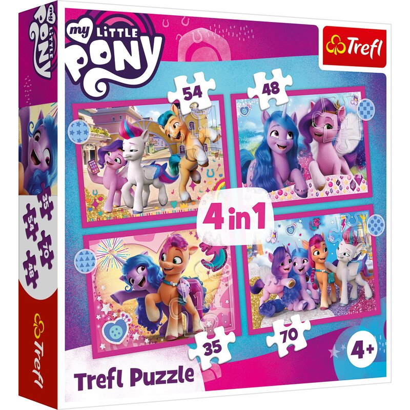 Trefl - puzzle trefl 4in1 my little pony - poneii colorati