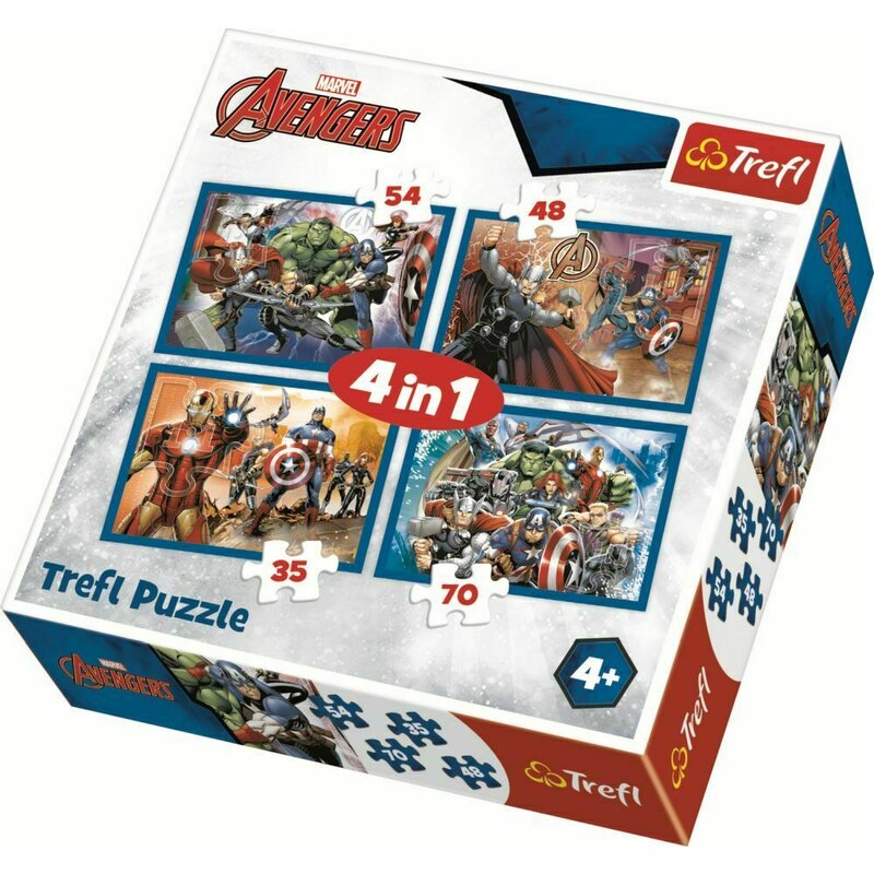 Trefl - Puzzle personaje Razbunatorii neinfricati , Puzzle Copii , 4 in 1, piese 207