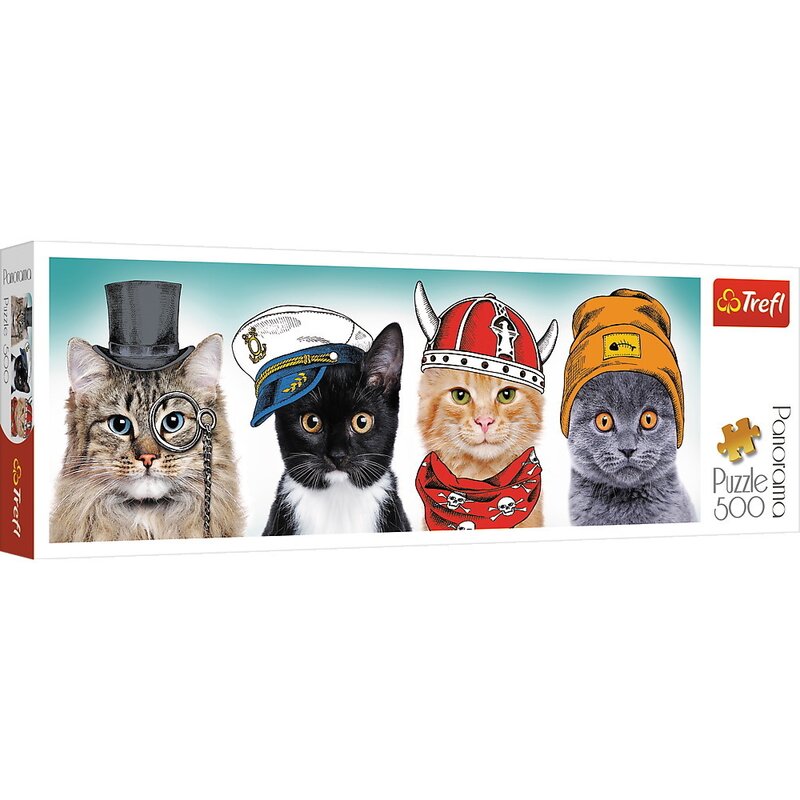 Trefl - puzzle animale panorama o echipa fluffy , puzzle copii, piese 500, multicolor