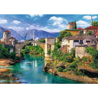 Trefl - Puzzle peisaje Pod vechi mostar Bosnia , Puzzle Copii, piese 500