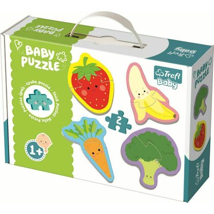 Trefl - Puzzle educativ Fructe si legume , Puzzle Copii , Baby Clasic, piese 8