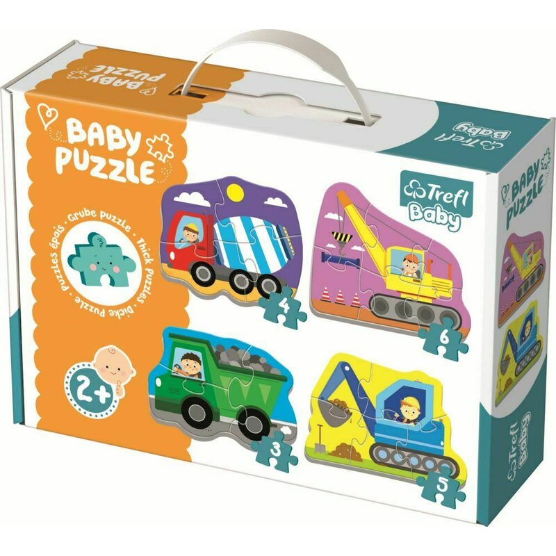 Trefl - puzzle vehicule utilaje la treaba , puzzle copii , baby clasic, piese 18