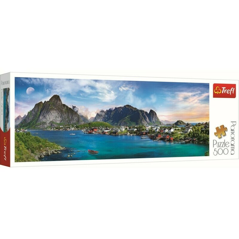 Trefl - puzzle peisaje panorama arhipelagul norvegian lofoten , puzzle copii, piese 500, multicolor