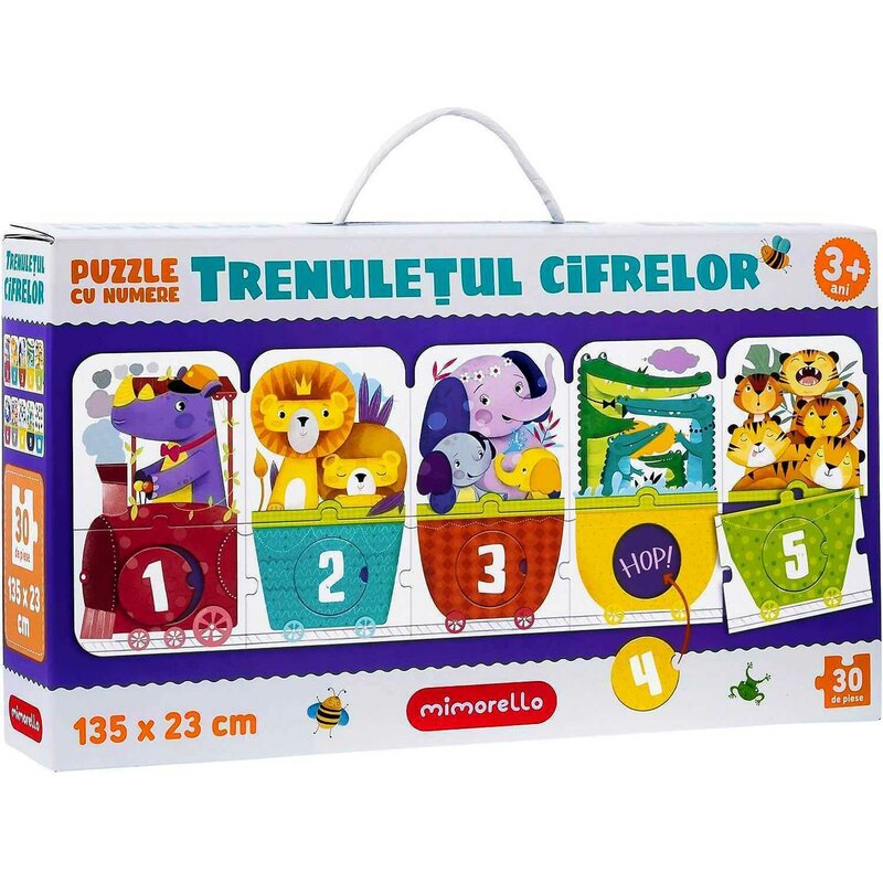 Puzzle Trenuletul cifrelor, 30 piese, 135 x 23 cm Mimorello EK6670