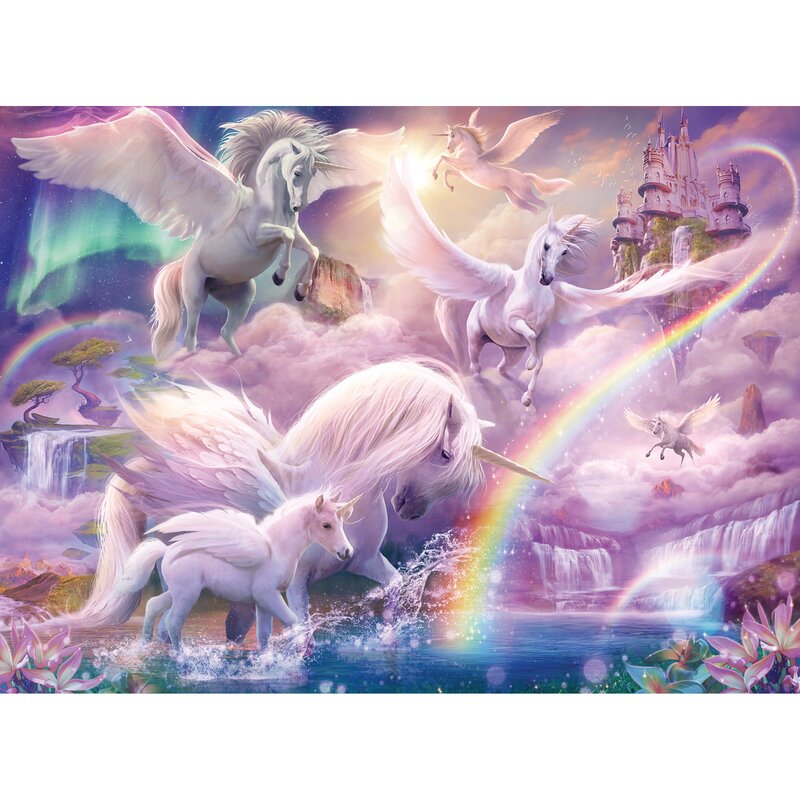 Ravensburger - Puzzle personaje Unicorni Puzzle Copii, piese 100