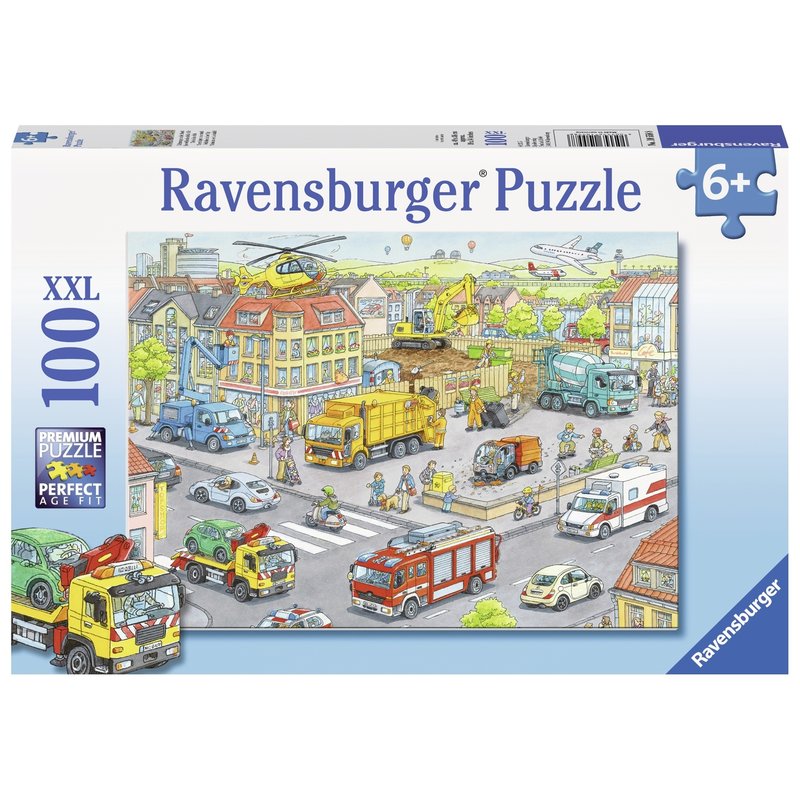 Ravensburger - puzzle utilaje in oras, 100 piese