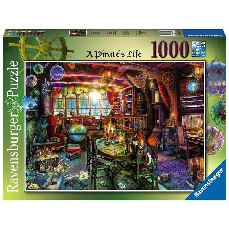 Ravensburger - puzzle peisaje viata de pirat , puzzle copii, piese 1000