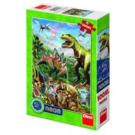 Dino - Toys - Puzzle XL lumea dinozaurilor neon 100 piese