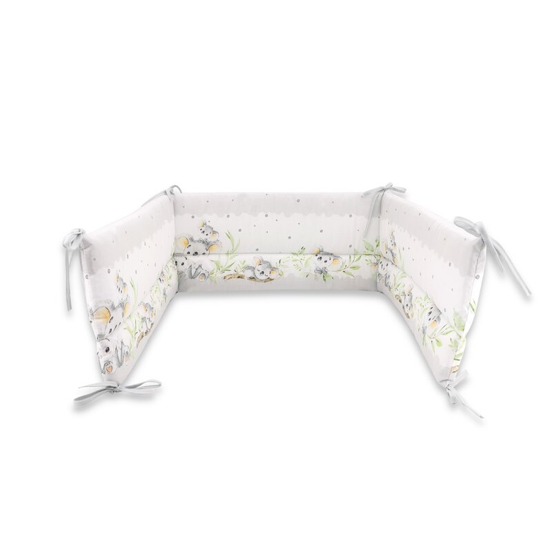 Qmini - aparatoare pentru patut 120x60 cm, din bumbac, koala bear grey