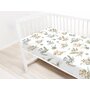 Cearceaf cu elastic, Qmini, Pentru patut 120X60 cm, Din bumbac certificat Oeko Tex Standard 100, Safari - 3