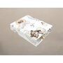 Cearceaf cu elastic, Qmini, Pentru patut 140X70 cm, Din bumbac certificat Oeko Tex Standard 100, Teddy Bear and Friends Beige - 2