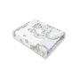 Qmini - Cearceaf cu elastic pentru patut 140X70 cm, Din bumbac certificat Oeko Tex Standard 100, Teddy Bear with Blue Heart - 1