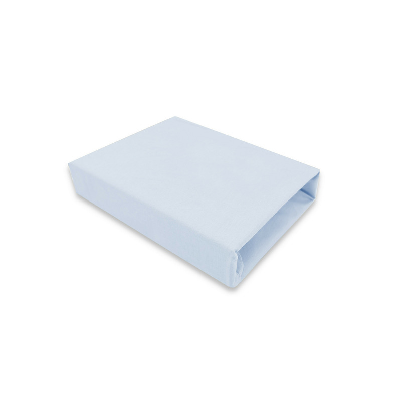 Qmini - Cearceaf cu elastic pentru patut leagan sau patut co-sleeper, Dimensiune 90x40 cm, Din bumbac jersey, Material certificat Oeko Tex Standard 100, Blue