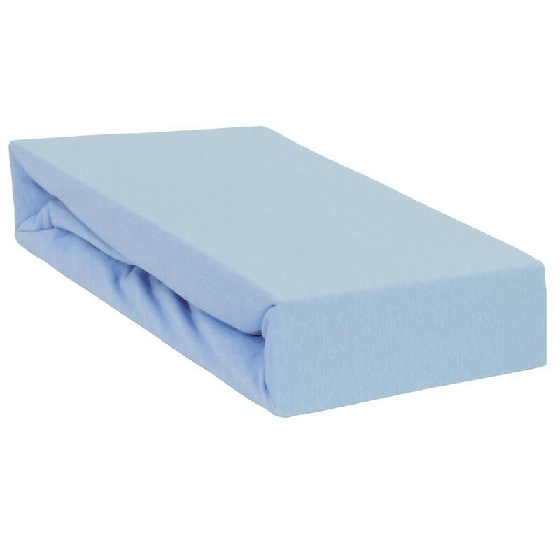 Qmini - Cearceaf impermeabil cu elastic, Pentru patut 120x60 cm, Din jerseu, Blue