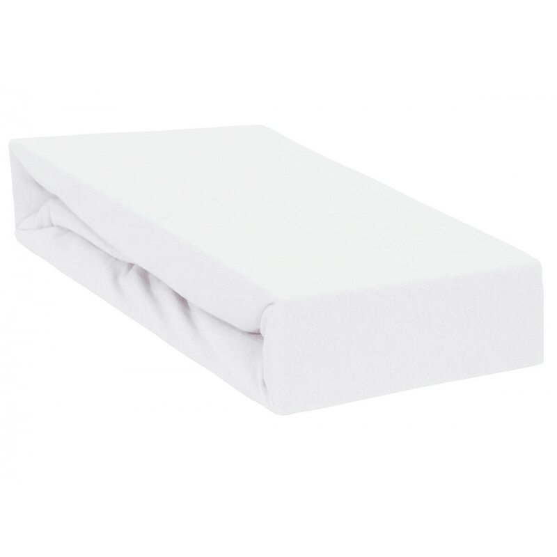 Qmini - Cearceaf impermeabil cu elastic, Pentru patut 120x60 cm, Din jerseu, White