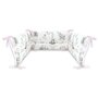 Lenjerie patut 3 piese, Qmini, Pentru patut 120x60 cm, Cu protectie laterala, Din bumbac certificat Oeko Tex Standard 100, Elephants on Rainbow Pink - 4
