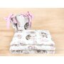 Lenjerie patut 3 piese, Qmini, Pentru patut 120x60 cm, Cu protectie laterala, Din bumbac certificat Oeko Tex Standard 100, Teddy Bear and Friends Pink - 2