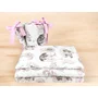 Lenjerie patut 3 piese, Qmini, Pentru patut 120x60 cm, Cu protectie laterala, Din bumbac certificat Oeko Tex Standard 100, Teddy Bear and Friends Pink - 2