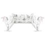 Lenjerie patut 3 piese, Qmini, Pentru patut 140x70 cm, Cu protectie laterala, Din bumbac certificat Oeko Tex Standard 100, Elephants on Rainbow Pink - 4